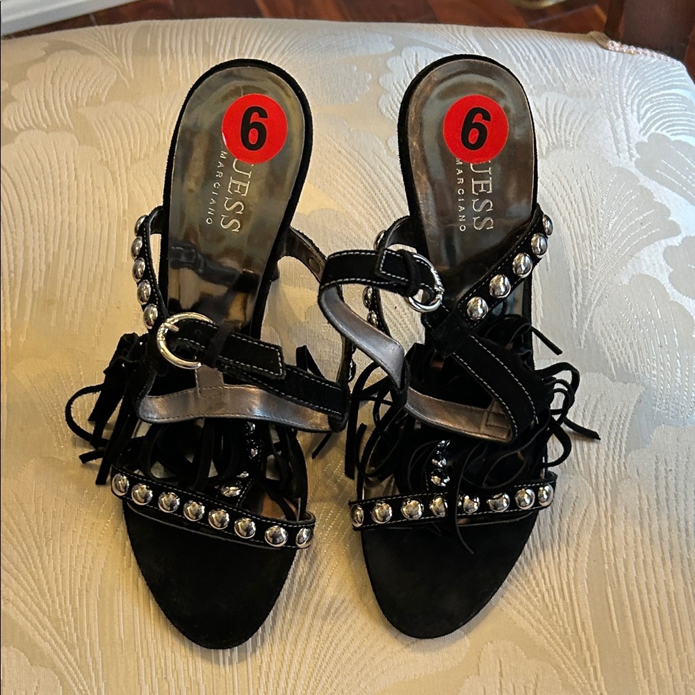 Guess Black Heels with Rhinestone Details